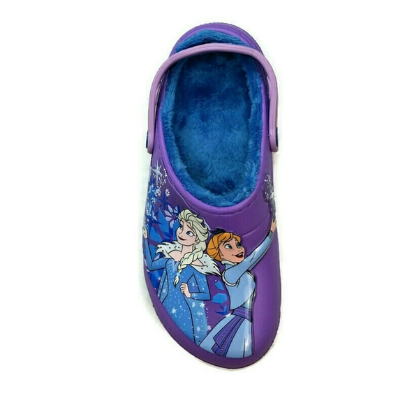Crocs Girls Fun Lab Lined Frozen Anna Elsa Clog j3 - Picture 4 of 12